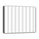 Vertical Stripes - White and Platinum Gray Deluxe Canvas 20  x 16  (Stretched)