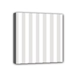 Vertical Stripes - White and Platinum Gray Mini Canvas 4  x 4  (Stretched)