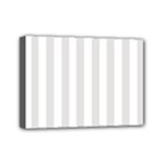 Vertical Stripes - White and Platinum Gray Mini Canvas 7  x 5  (Stretched)
