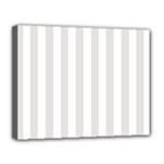 Vertical Stripes - White and Platinum Gray Canvas 14  x 11  (Stretched)