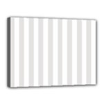 Vertical Stripes - White and Platinum Gray Canvas 16  x 12  (Stretched)