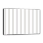 Vertical Stripes - White and Platinum Gray Canvas 18  x 12  (Stretched)