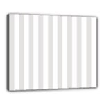 Vertical Stripes - White and Platinum Gray Canvas 20  x 16  (Stretched)