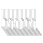 Vertical Stripes - White and Platinum Gray MOM 3D Greeting Card (8x4)
