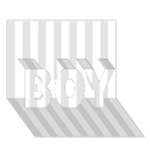 Vertical Stripes - White and Platinum Gray BOY 3D Greeting Card (7x5)