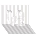 Vertical Stripes - White and Platinum Gray LOVE 3D Greeting Card (7x5)