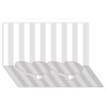 Vertical Stripes - White and Platinum Gray Twin Heart Bottom 3D Greeting Card (8x4)