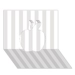 Vertical Stripes - White and Platinum Gray Apple 3D Greeting Card (7x5)