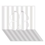 Vertical Stripes - White and Platinum Gray Clover 3D Greeting Card (7x5)