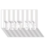 Vertical Stripes - White and Platinum Gray BEST SIS 3D Greeting Card (8x4)