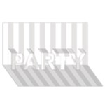 Vertical Stripes - White and Platinum Gray PARTY 3D Greeting Card (8x4)
