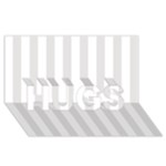 Vertical Stripes - White and Platinum Gray HUGS 3D Greeting Card (8x4)
