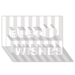 Vertical Stripes - White and Platinum Gray Best Wish 3D Greeting Card (8x4)