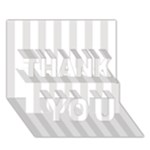 Vertical Stripes - White and Platinum Gray THANK YOU 3D Greeting Card (7x5)