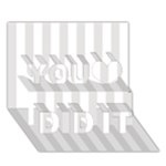 Vertical Stripes - White and Platinum Gray You Did It 3D Greeting Card (7x5)