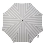 Vertical Stripes - White and Platinum Gray Hook Handle Umbrella (Medium)