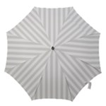 Vertical Stripes - White and Platinum Gray Hook Handle Umbrella (Small)