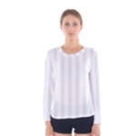 Vertical Stripes - White and Pale Gray Women s Long Sleeve T-shirt
