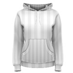 Vertical Stripes - White and Pale Gray Women s Pullover Hoodie