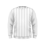 Vertical Stripes - White and Pale Gray Kid s Sweatshirt