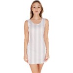 Vertical Stripes - White and Pale Gray Bodycon Dress