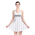 Vertical Stripes - White and Pale Gray Reversible Skater Dress