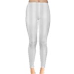 Vertical Stripes - White and Pale Gray Women s Leggings