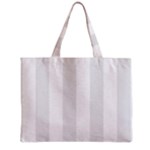Vertical Stripes - White and Pale Gray Zipper Mini Tote Bag