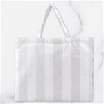 Vertical Stripes - White and Pale Gray Zipper Large Tote Bag