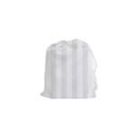 Vertical Stripes - White and Pale Gray Drawstring Pouch (XS)