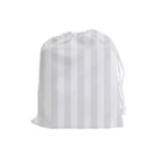 Vertical Stripes - White and Pale Gray Drawstring Pouch (L)
