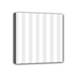 Vertical Stripes - White and Pale Gray Mini Canvas 4  x 4  (Stretched)