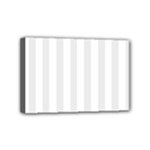 Vertical Stripes - White and Pale Gray Mini Canvas 6  x 4  (Stretched)