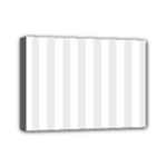 Vertical Stripes - White and Pale Gray Mini Canvas 7  x 5  (Stretched)