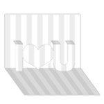 Vertical Stripes - White and Pale Gray I Love You 3D Greeting Card (7x5)