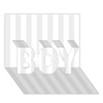 Vertical Stripes - White and Pale Gray BOY 3D Greeting Card (7x5)