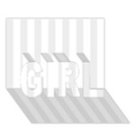 Vertical Stripes - White and Pale Gray GIRL 3D Greeting Card (7x5)