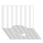 Vertical Stripes - White and Pale Gray Circle Bottom 3D Greeting Card (7x5)