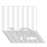 Vertical Stripes - White and Pale Gray LOVE Bottom 3D Greeting Card (7x5)