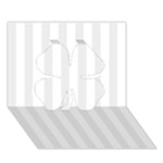 Vertical Stripes - White and Pale Gray Clover 3D Greeting Card (7x5)