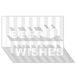 Vertical Stripes - White and Pale Gray Best Wish 3D Greeting Card (8x4)