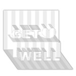 Vertical Stripes - White and Pale Gray Get Well 3D Greeting Card (7x5)