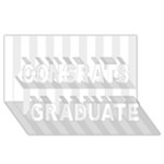 Vertical Stripes - White and Pale Gray Congrats Graduate 3D Greeting Card (8x4)