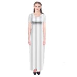 Vertical Stripes - White and Gainsboro Gray Short Sleeve Maxi Dress