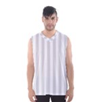Vertical Stripes - White and Gainsboro Gray Men s Basketball Tank Top