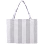 Vertical Stripes - White and Gainsboro Gray Mini Tote Bag