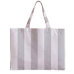 Vertical Stripes - White and Gainsboro Gray Zipper Mini Tote Bag