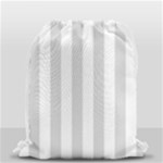 Vertical Stripes - White and Gainsboro Gray Drawstring Bag (Small)