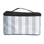 Vertical Stripes - White and Gainsboro Gray Cosmetic Storage Case