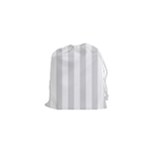 Vertical Stripes - White and Gainsboro Gray Drawstring Pouch (XS)